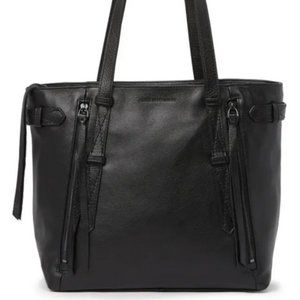 Aimee Kestenberg Black Leather Tote Zip Top